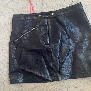 Plastic Mini Blue Skirt